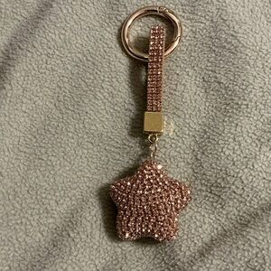 Sparkling Champagne Gold Star Keychain